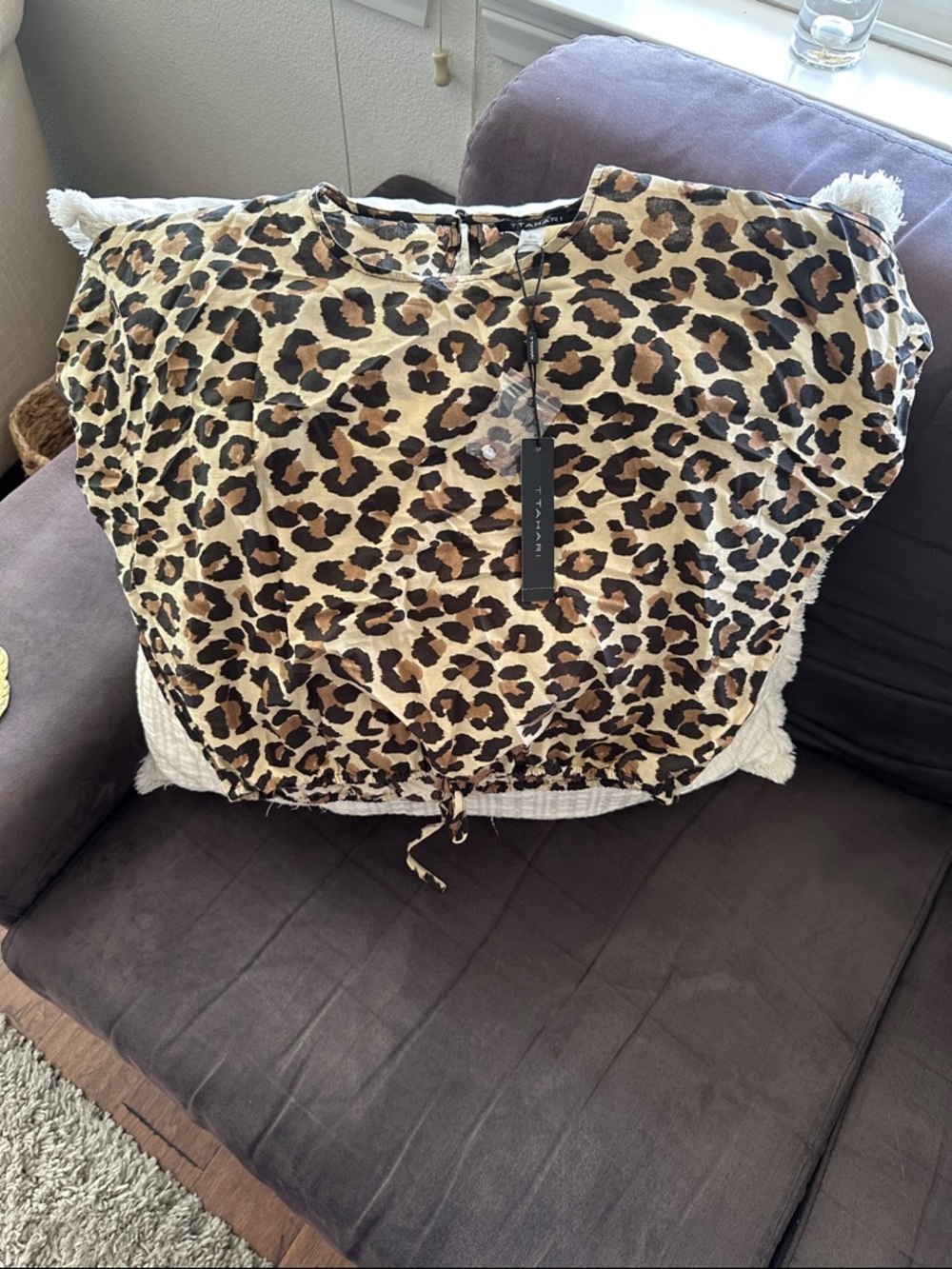 Tahari Leopard Print Blouse NWT